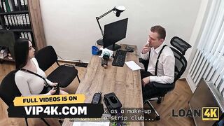 LOAN4K. A Young Student gal Enticed a Loan officer with her Big Natural Breasts