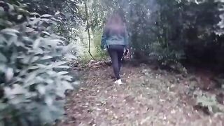 Married woman giving head in the forest