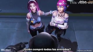 D.Va gets banged hard by two black schlongs [Spanish subtitles]