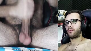 Look at those eyes! Gay Argentinian masturbating and ejaculating a huge load, shaggy amateur...
