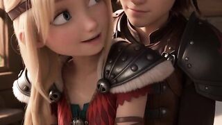 Astrid Hofferson and Hiccup filming their first sex clip How to teach your Dragon 3D cartoon animation