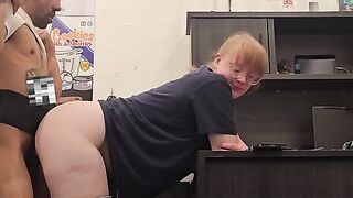 Beautiful PAWG gets bent over at the shop in my back office