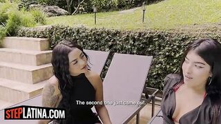 My THICK LATINA STEPSISTERS teamed up to DEEP THROAT my DONG during our family vacation