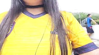 A gorgeous Ecuadorian woman has stayed in the United States after her country's elimination from the World Cup. This playgirl's out hunting down the dudes from the top soccer teams to have sex with 'em shamelessly and like a floozy.