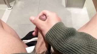 wanking at the airport's restoroom