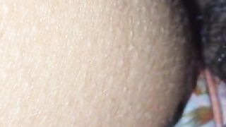 Bushy cholita is filled with semen in her ass, she asks me to keep pouring my milk into her rear end