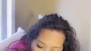 big butt asian angel loves sucking big weenie and getting creampie
