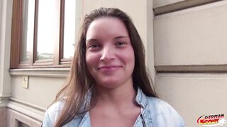 GERMAN SCOUT - Tiny golden-haired Teen Anita B with Fit Body Pick Up for no jo-bag Casting Anal Bang