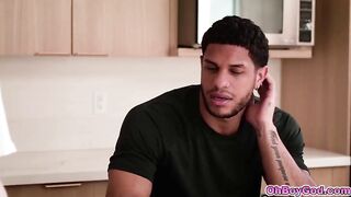 Mike catches his stepmom and stepaunt cheating together. To keep their secret, they invite him to join their taboo 3-some.