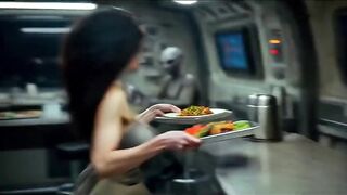 The Dinner Staring The Big Eyed Woman (AI Generated)