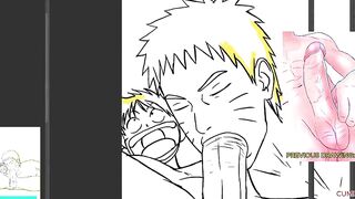 Naruto Sucking Luffy Biggest Dong Deepthroat - Intense Gay Blowjob Close Up