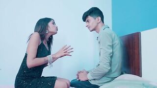 Hawt slender hot couple enjoyed early morning sex in the bedroom