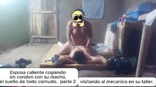 Every cuckold's dream. Sexy wife having sex with her lover without a screwing-rubber. Part 2