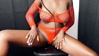 SlimThick Ebony Bitch BBC Red outfit Doggy style