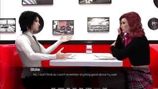 Redhead Trans Blake Sucks Cute Little Schlong of Her Sissy Partner Liam in An Open Public Resturant and Caught by Owner