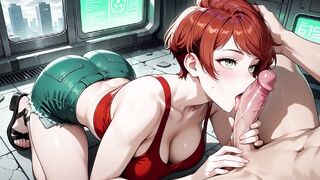 Lascivious Red Haired Girl Futuristic Subway Multiple Vehement Creampies
