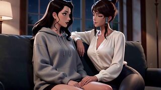 Shy Shemale hentai Asami Gets Talked Through Her first Time by Confident Girlfriend Korra