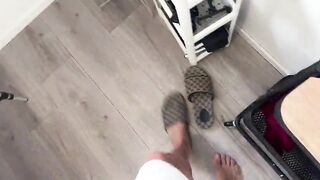 Client Strokes His Ramrod Whilst Getting a Massage - Masseuse Joins In