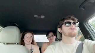 two Sexy College Gals Entice Their Uber After The Beach- OnlyFans: LeoTheRedHead