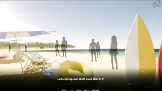 My Femboy Roomate [ GAY Anime Game ] Ep.5 Sunscreen BOOTY MASSAGE my ROOMIE in BEACH BIKINI caused an accidental BONER !