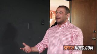 House Decorators Anal Fuck Golden-haired Wife in Front of Her Cuck Husband