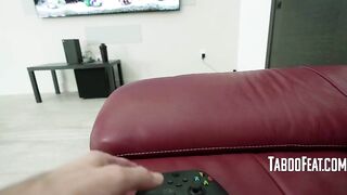 Stepmom's Bare Friend Sneaks In During the time that I Game And Rides Me