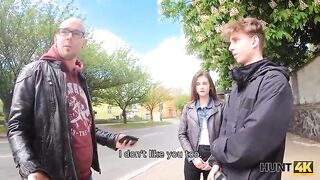 Stud who owes money accepted to get cuckolded and watch his girlfriend get screwed by a stranger