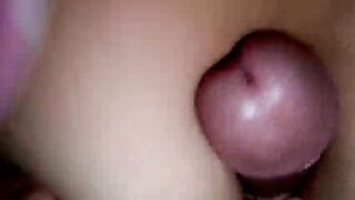Schoolgirl films herself having sex after school and gets left oozing with creamy milk
