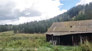 I unintentionally saw the village guy’s big cock, he was wanking his massive schlong, and I helped him release a lot of thick goo!