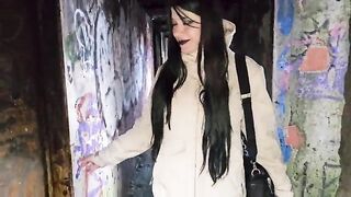 Big-bootied alternative cutie gets screwed in an abandoned hotel - public