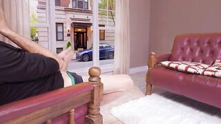 When I get home I find my immoral father-in-law masturbating with my panties.