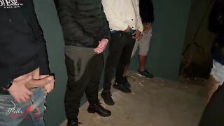 Husband takes wife to have sex with 4 guys inside a BR gas station - two cuckolds take their wives to have sex with several boys at a BR gas station while everyone watches.