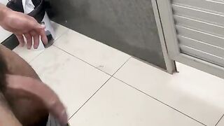 Alpha guy with a palpitating 23cm punk-hard dong dripping in the homosexual baths.
