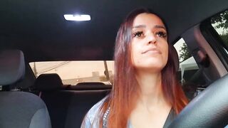 Wicked ride-share driver catches well-endowed passenger masturbating from behind!
