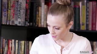 Blonde teen Kiara Cole gets caught by their lesbian librarian Karla Kush masturbating.Karla wont tell anyone if this chick lets her lick her soaked hairless cunt