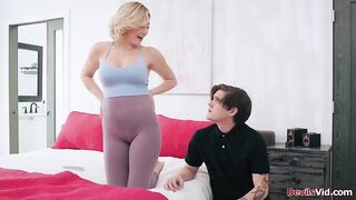 Adira Allure finds her looking at her camel toe.The golden-haired milf lets him touch her hairy vagina.The guy sucks his stepmoms big boobs in advance of fucking her
