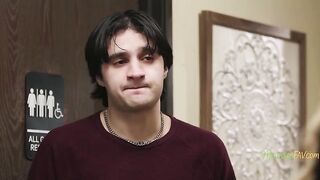 Stepmom sets blindfold tryst with coworker but stepson joins