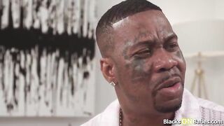 Big bazookas teen Lilibet Saunders wants to get back at him after getting cheated.She's sucking her neighbors big black wang and have him bang her hairless cunt