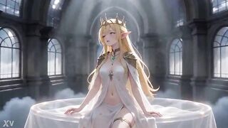 Golden-haired Fantasy Queen Gets Lifted & Shared by Multiple Dudes in Magical Hall – Harem Presentation Turns Full Orgy [ai]