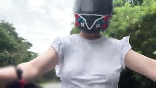 I pick up my favorite DiDi customer without a bra and he touches my tits again