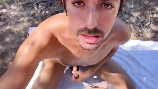 Hawt homo couple has sex in the woods