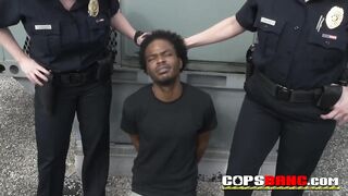 Black thug fucking the COPS outdoors with his BIG BLACK COCK