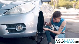 NEXT DOOR TWINK - Stranded Duok Gets Roadside Rescue & Deep Cock Fix