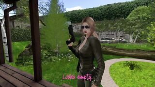 Second Life Black man fucks white woman bounty hunter