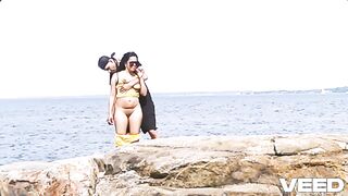 UNDRESSED BEACH Minah Khali Ebony Public Exhibitionist Wife Reality Guess What Beach This Is