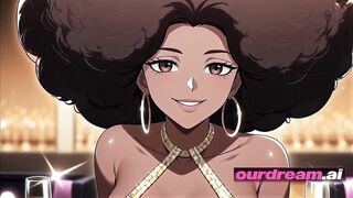 ourdream - Busty Ebony Hentai Chick's Sparkly Disco Sensation