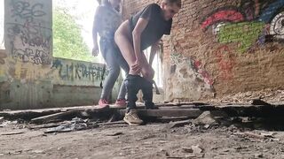 Anastasia Mastix Russian domination outdoor dangerous sex in an abandoned building pegging cute resigned dude Sasha Earth