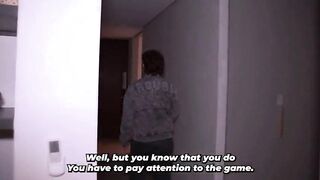 MY GIRLFRIEND IS GETTING FUCKED BY MY three FRIENDS WHILE I'M ORDERING A PIZZA