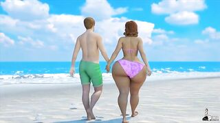 Slut wife gets her twat pounded on the beach near her husband.