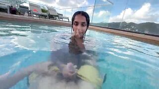 MY BUSTY WIFE GIVES ME A ORAL BY THE HOTEL POOL WHILST PEOPLE WATCH US—YASMINA KHAN